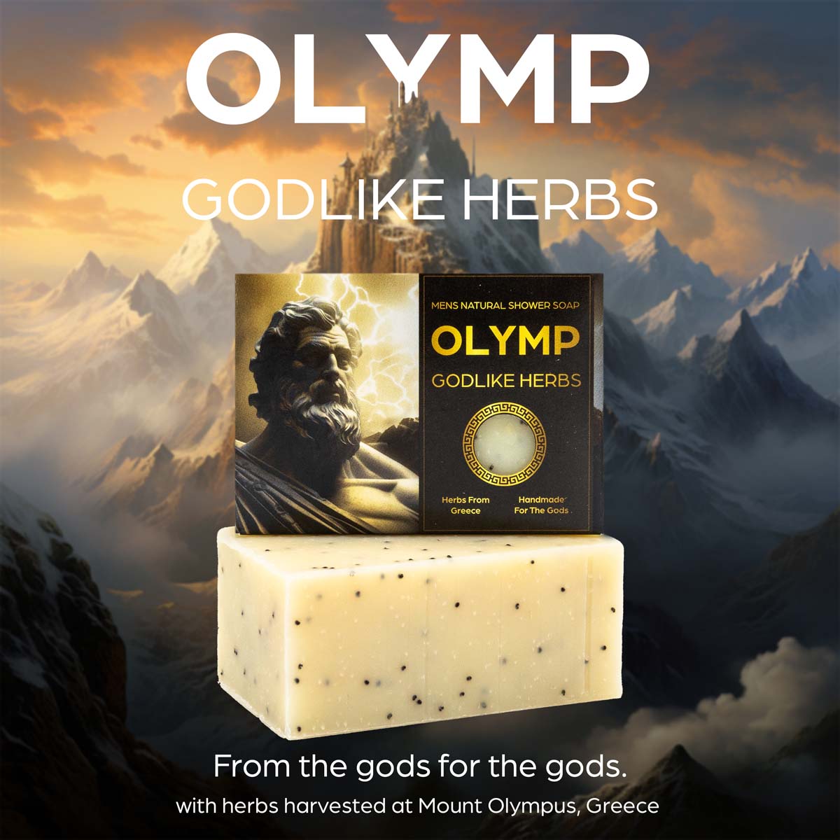 Olymp Godlike Herbs Jabón exfoliante para el cuidado del cuerpo para hombres