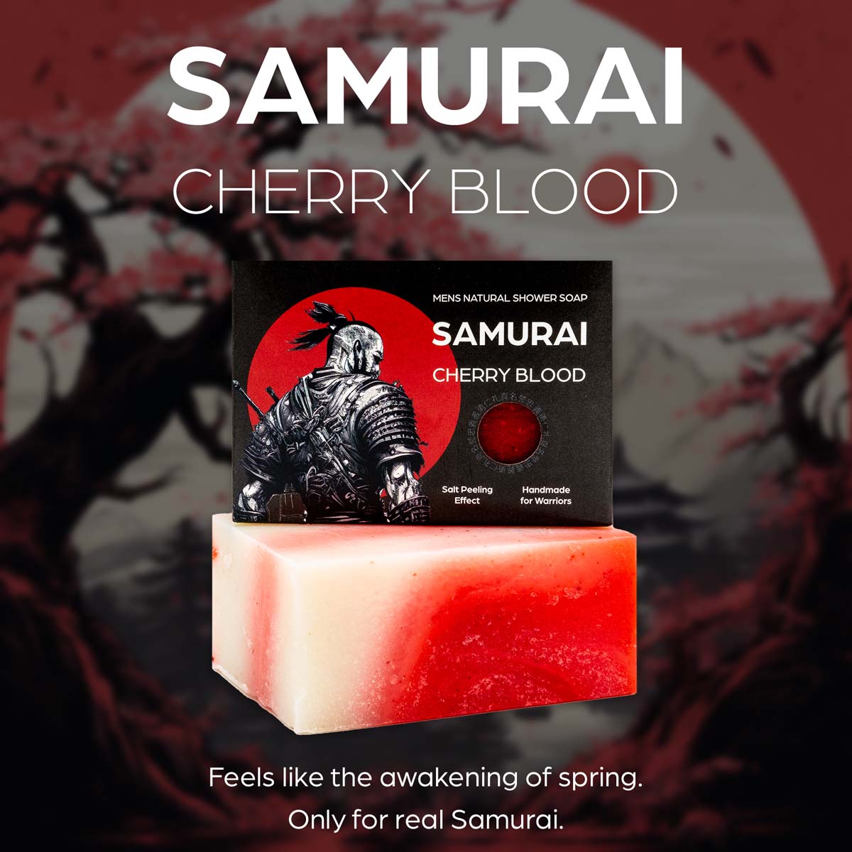 Bundle Samurai Cherry Blood Men Jabón exfoliante para el cuidado del cuerpo